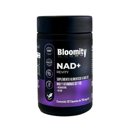 Revity NAD+, Suplemento Antienvejecimiento Celular con CoQ10, Resveratrol, Vitamina C y B3, 300mg NAD+, Apoyo Energético y Longevidad