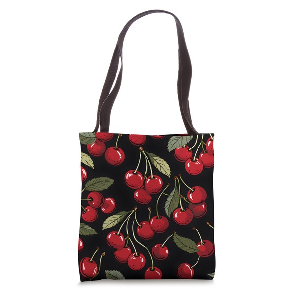 Chic Cherry Pattern Fruit Pattern Summer Tote Bag
