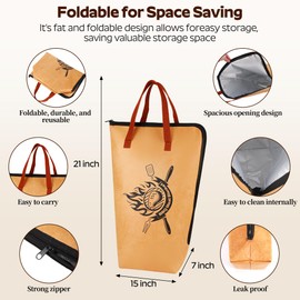 BBQ Blanket for Resting Meat,Multi Layer Insulated Meat Resting Bag for Grilling Accessories,Reuseable Smoker Meat Resting Blanket with Leak-Proof for Brisket,Turkey,Steak (21 Inch) (Yellowish-Brown)