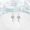 DAYLINLOVE Lotus Earrings 925 Sterling Silver Moonstone Lotus Earrings Yoga