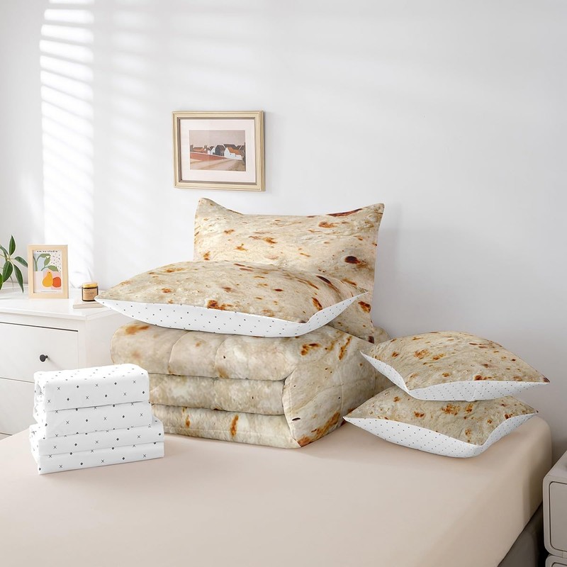 Castle Fairy Burritos Tortilla Reversible Comforter Set 7 Piece Twin