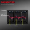 DaierTek Marine Switch Panel Waterproof 12V 3 Gang Rocker Switch