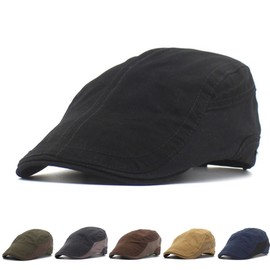 Qzkouma QIAM-7251 Men's Hat, Newsacket, Spring, Summer, Autumn, Winter, Cotton, Classic, British Style, All Seasons, Unisex, navy, Free size