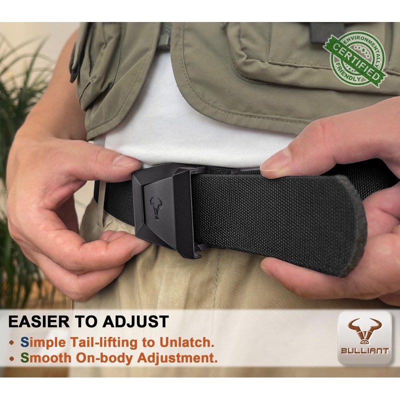 BULLIANT Tactical Belt for Men, Men Stretch Nylon Web Gift