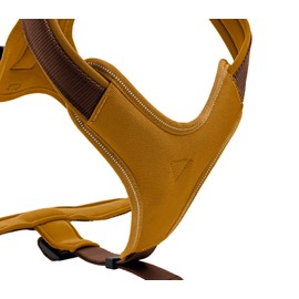 HUNTER NEOPREN dog harness, nylon, padded with neoprene, for sport and leisure, brown / caramel, nylon, neoprene, L-XL (81-100)