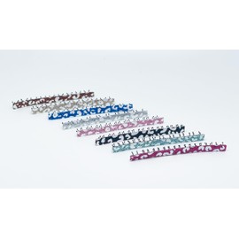 KAMIPITA Glitter Pattern Legtangle(74*5.8mm) Non-marking Hair Clips, Hairpins, Hairbands (8, 1 of each color)