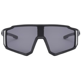 Long Keeper Cycling Glasses Sports Sunglasses for Women Men Windproof Transparent Running Sun Glasses Driving Fishing Mountain Bike Sunglasses UV400 Shades (Black Frame - Dark Grey Lens)