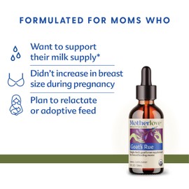Motherlove Goat’s Rue (2 Ounce Tincture) Lactation Supplement for Breast Tissue Development & Breast Milk Supply Optimization—USDA Certified Organic, Vegan, Kosher, Soy-Free