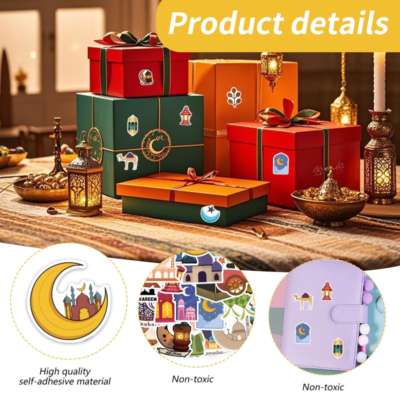 Premium Ramadan Stickers - 120 Different Eid Mubarak Stickers -