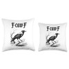 Black Crow F-Caw-F Funny Black Bird Throw Pillow