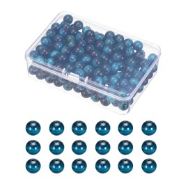 PATIKIL 8mm Natural Stone Beads Blue Tiger Eye Stone, 200 Pcs Round Loose Gemstone Beads Spacer Beads for Bracelet Necklace Earrings Jewelry Making, Black/Blue