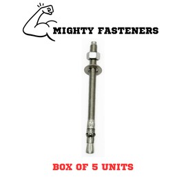 MIGHTY FASTENERS Premium 316 Stainless Steel Wedge Anchor, 3/8-16 X 6 – Heavy Duty Corrosion Resistant Fastener for Concrete and Masonry Applications 5 Pack
