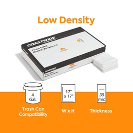 Coastwide Professional 4 Gal. Trash Bags, Low Density, 0.35 Mil, Clear, 1000/Carton (CW22236)