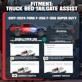 InTimesAuto Truck Tailgate Assist Shock for 2017-2026 Ford F-250 F-350 Super Duty, No-Drill Installation, Smooth Drop Rate for Enhanced Safety and Durability in Off-Road Adventures