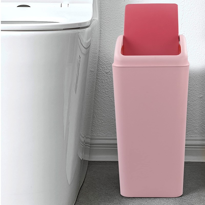 Ggbin 16 L Plastic Trash Cans with Swing Lid, Garbage