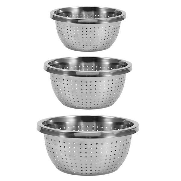 Alvinlite Strainer Set of 3, Stainless Steel Microperforated Strainers for