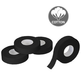 ALPIDEX 4 Rolls Sports Tape Set, Finger Tape 1.5 cm x 10 m, Tape Climbing Tape, White / Black, Volleyball, Handball, Bouldering, Colour: Black