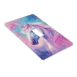 Unicorn Cute Pink Light Switch Cover Plates Decorative Single Toggle Wall Plate, 1 Gang Lightswitch Cover Bedroom Decor
