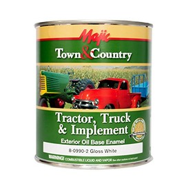 Majic Paints 8-0990-2 Town & Country Tractor, Truck & Implement Oil Base Enamel Paint, 1-Quart, White