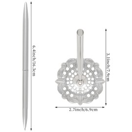 jiebor 2Pcs Silver Wedding Pen and Metal Pen Stand Holder Set Signing Desk Ballpoint Pen for Guest Book Bridal Teacher Wedding Engagement Graduation Business Home Office Gift Supplies Black Ink