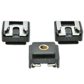 Hot Shoe Adapter Shoe Mount [Set of 3 / SC-6 Standard / 1/4" Screws / 580EX II / 580EX / 430EX II / 430EX / Etc/ Length & Width: Approx. 0.9 inches (2.4 cm) x Height: Approx. 0.5 inches (1.4 cm)]