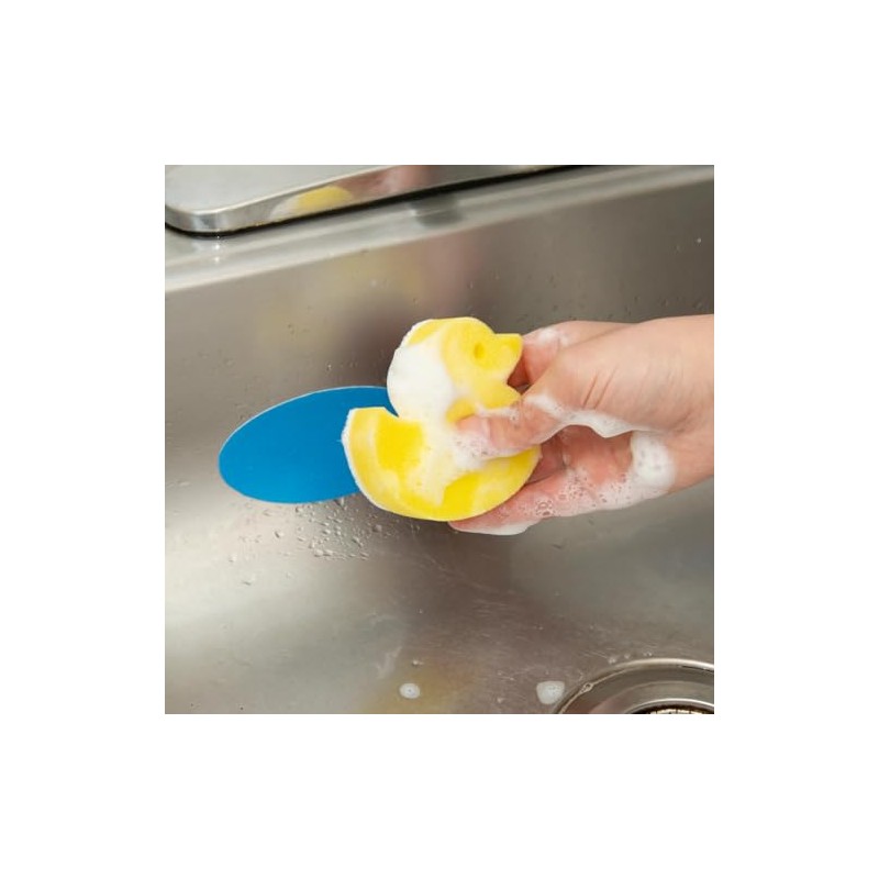 KIKKERLAND Sink Sponge And Holder Duck