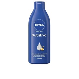 NIVEA Body Milk Nutritive (1 x 400 ml), Body Milk Moisturises 72 Hours, Body Cream with Almond Oil and Hyaluronic Acid, for Dry Skin