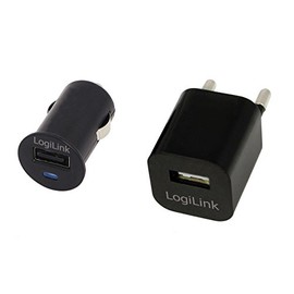 LogiLink PA0076 USB-Reiseadapter Set schwarz