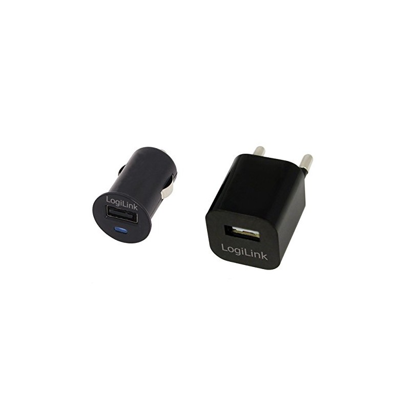 LogiLink PA0076 USB-Reiseadapter Set schwarz