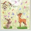3 Sheets Spring Summer Window Stickers Rabbit Sika Deer Animals