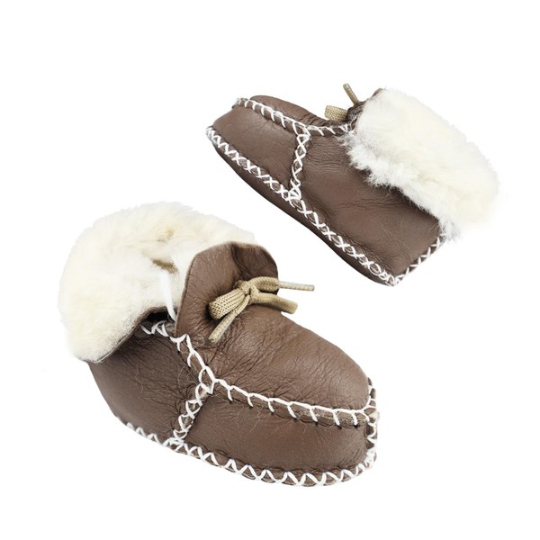 TinyShepered Children's Real Lambskin Baby Shoes - Unisex Crawling Shoes