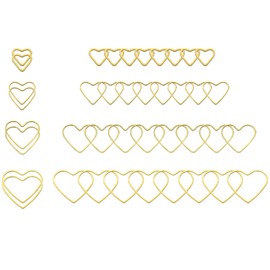 PATIKIL 40Pcs Open Bezel, 4 Sizes Heart Resin Bezels Charm Pendants Open Back Bezels Alloy Hollow Frame Bulk for Resin Craft Making, Gold Tone
