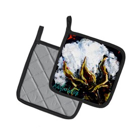 Caroline's Treasures MW1356PTHD This Boll Cotton Pair of Pot Holders Kitchen Heat Resistant Pot Holders Sets Oven Hot Pads for Cooking Baking BBQ, 7 1/2 x 7 1/2