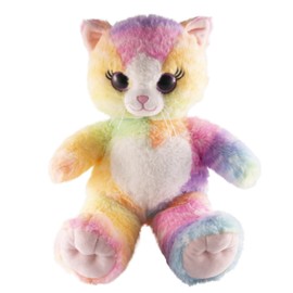 Rainbow Kitty Cat - Soft Plush Toy - 8 inch / 20cm - Build your own Teddy Bear - Party Kit