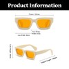 LJCZKA Vintage Thick Frame Rectangular Sunglasses Men Women Retro Sunglasses