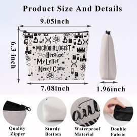 PLITI Microbiology Gift Microbiologist Gift Microbiologist Because My Letter Never Came Makeup Bag For Scientist (microbiologist letter bag)