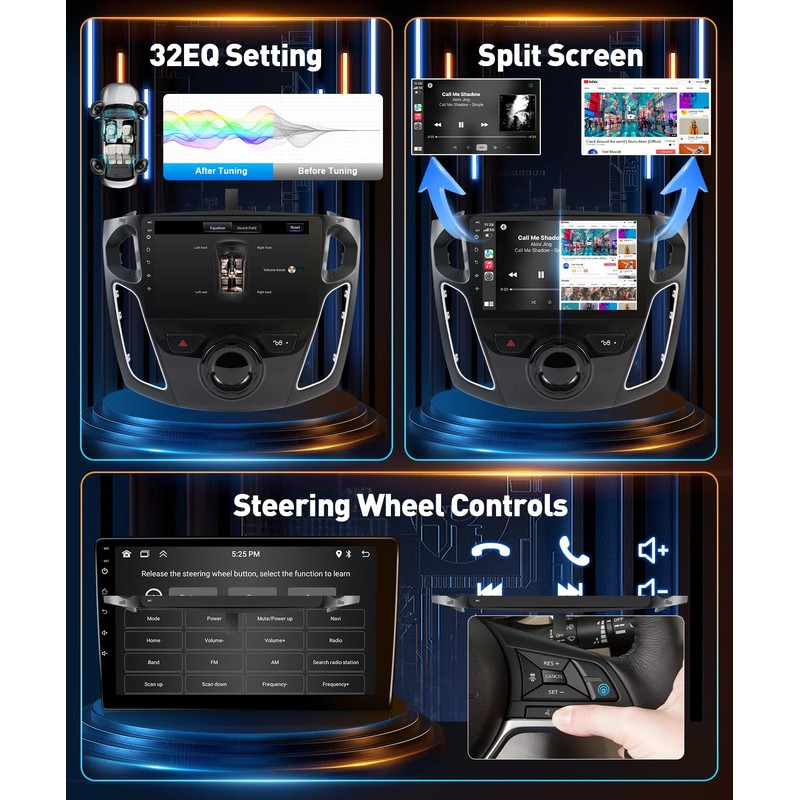 Leadfan Car Stereo Radio for Ford Focus 2012 2013 2014