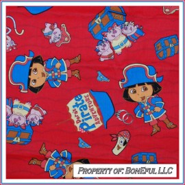 Springs Creative BonEful Fabric FQ Cotton Quilt Dora Boots Monkey Pirate Character Treasure Chest