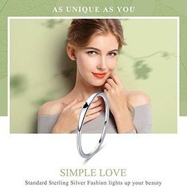 Bijoux Blu 925 Sterling Silver Round Circle Pure Finger Ring Simple Heart Engrave Rings for Women Wedding Engagement Jewellery