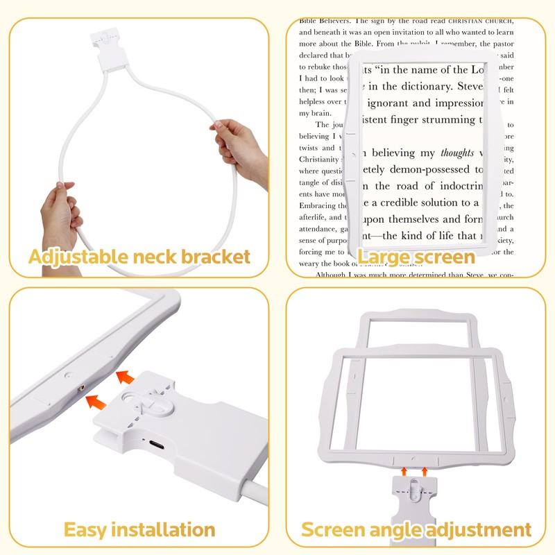 10X LED Magnifying Lamp, Rechargeable Hands-Free Desk Lamp with Brightness