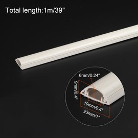 PATIKIL Floor/Wall Cable Raceway Cord Cover 39" Lx1 Wx0.4 H Cord Hider Channel Self-Adhesive Light Grey for TV Wire Management