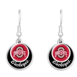 FTH 55427 Ohio State University Buckeyes Double Disk Earrings