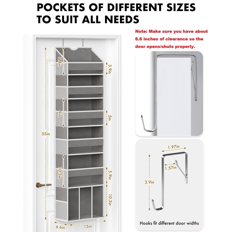 Over the Door Hanging Organizer for Bathroom & Nursery -