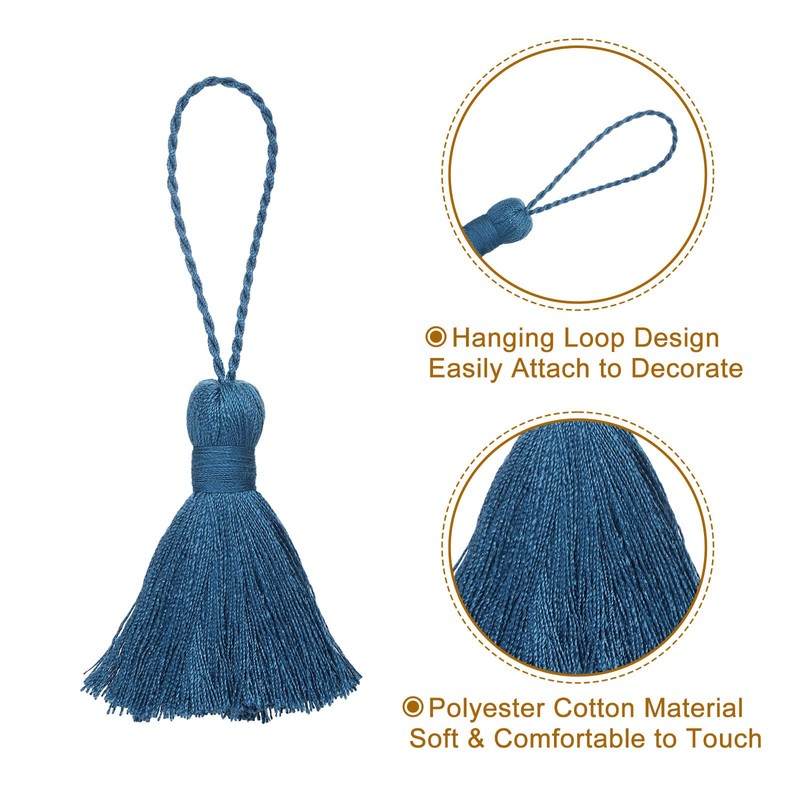 sourcing map Bookmark Tassels - 2Pcs 13.5cm/5.31" Soft Mini Tassel