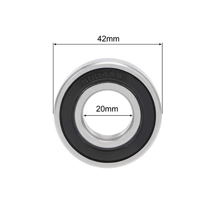 sourcing map 6004-2RS Deep Groove Ball Bearing 20x42x12mm Double Sealed