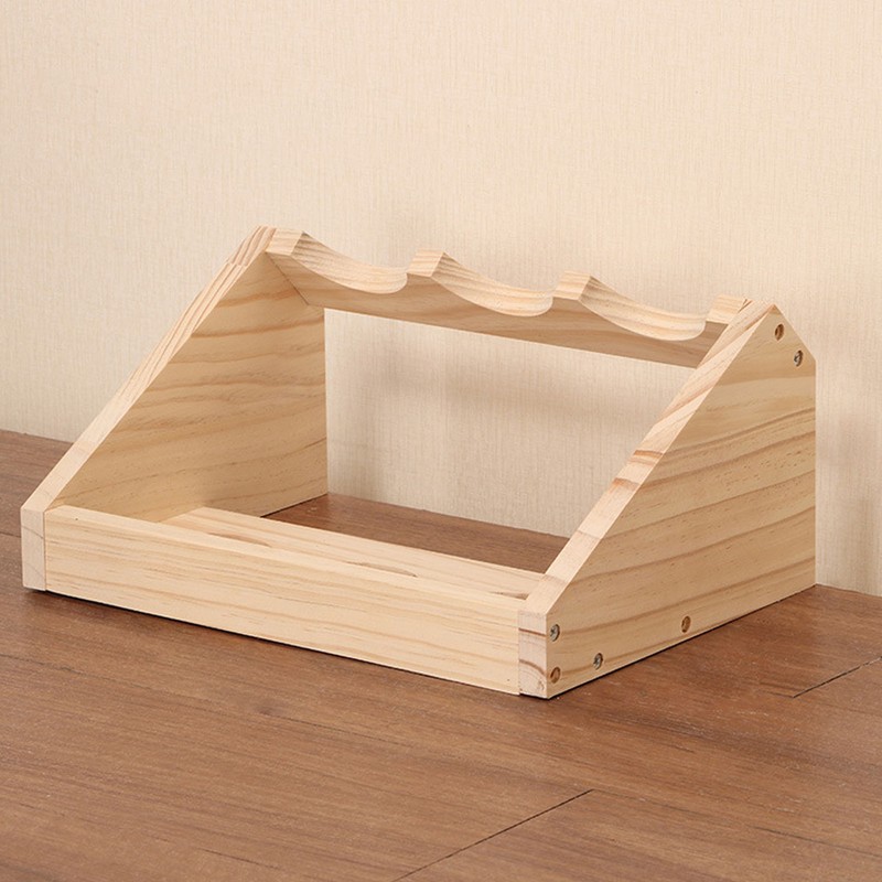 Wine Rack 3 Bottle Pine Wood Versatile Wine Storage Shelf