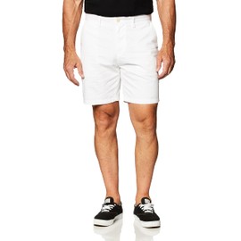 Nautica Men's Cotton Twill Flat Front Chino Short, Bright White, 42W Big