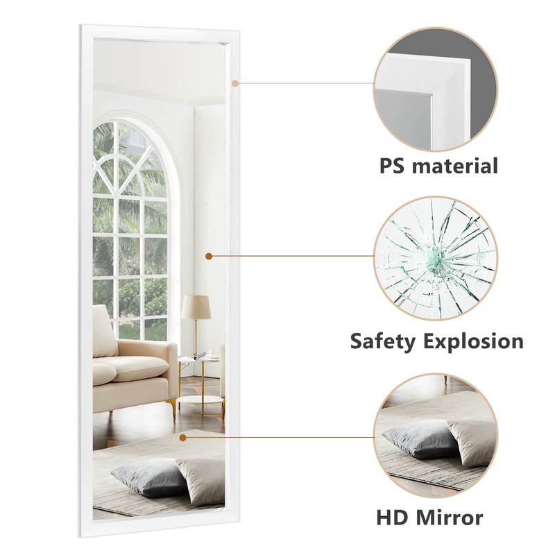 MIRUO Over The Door Mirror Full Length with Hanging Brackets,