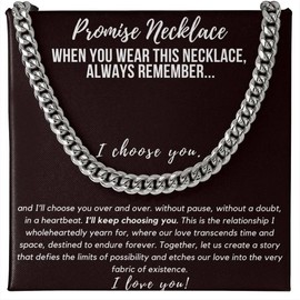 Promise Necklace For Him, Personalized Sentimental Meaningful Gifts For Boyfriend, Cool Boyfriend Necklace, To My Man Necklaces Gift, Silver Gold Cuban Link Chain For Men, Drummers Birthday Christmas