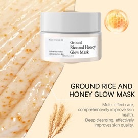 Rice & Honey Face Mask, Rice Honey Spa Mask, Rice Beauty Mask, Ground Rice and Honey Glow Mask, Rice Husk Powder, Glow Mask Made of Ground Rice and Honey, Rice Céramide Cream for All Skin Types
